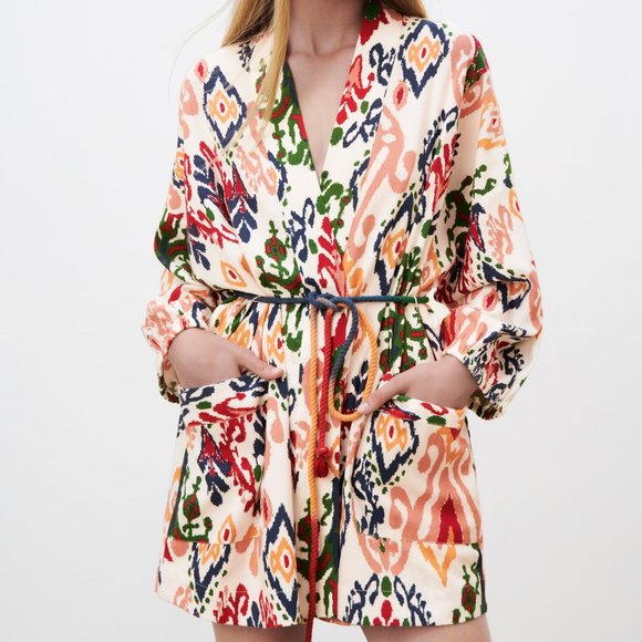 ZARA | Printed Pocket Kimono - Picture 2 of 8
